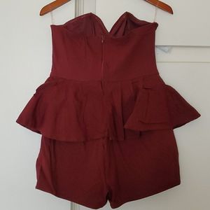 Charlotte Russe burgundy romper XL